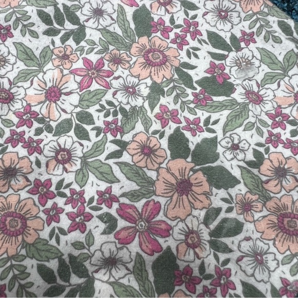 Max & Olivia Mini Teddy Bear Floral Security Blanket in Pink and Green - Picture 5 of 5